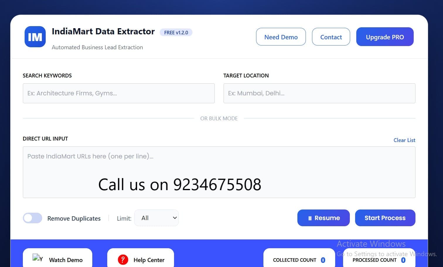 IndiaMart Lead Manager - Search Interface