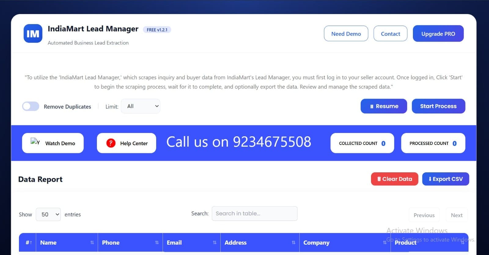 IndiaMart Lead Manager - Data Report